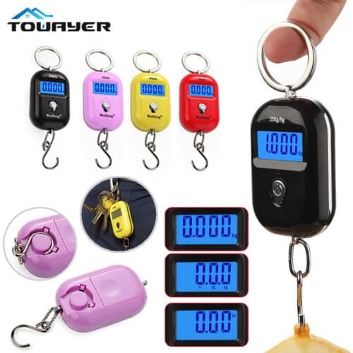25Kg x 5g Digital Hanging Scale Mini Electronic Luggage Hook Scale LCD Backlight Kitchen Steelyard