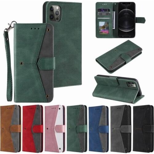 Splicing Magnetic Luxury Wallet Case For Iphone 12 Mini 11 Pro Xs Max Xr 6 6s + 7 8 Plus Se 2020 Holder Leather Flip Stand Cover