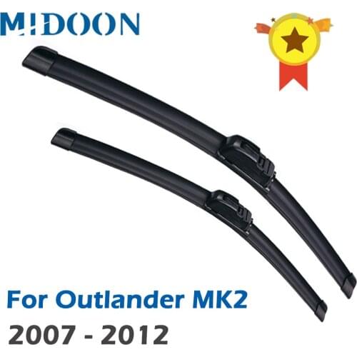 MIDOON Wiper Front Hybrid Wiper Blades For Mitsubishi Outlander MK2 2007 - 2012 Windshield Windscreen Front Window 24"+21"