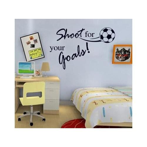 Shoot for your goals Boy Room Decoration Wall Sticker Personality Football Home Decals Kids Rooms Wall Decor 3D Wall Art