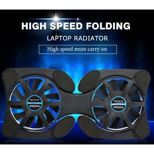 Foldable USB Cooling Fan Mini Octopus Notebook Koeler Voor Cooling Dubbele Pad 7-15 Fans Stand Veiligheid Notebook inch lap M2A9