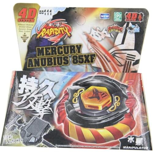 B-X TOUPIE BURST BEYBLADE Mercury Anubius 4D BB111 Red Anubis 85XF Fusion Masters - STARTER SET WITH LAUNCHER
