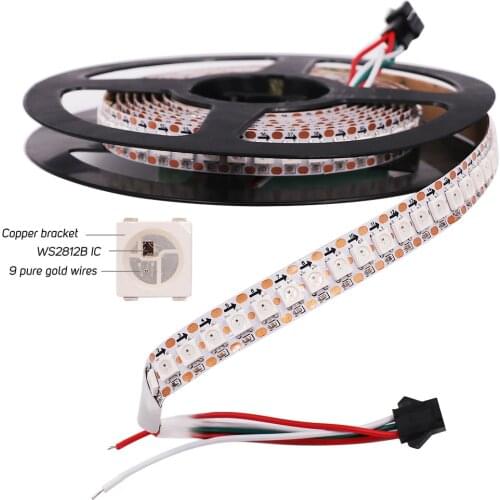 5V WS2812B RGB LED Strip SMD5050 1m 2m 3m 4m 5m Full Color Pixel Lights Waterproof 30/60/144 LEDs/M RGB LED Strip Flexible