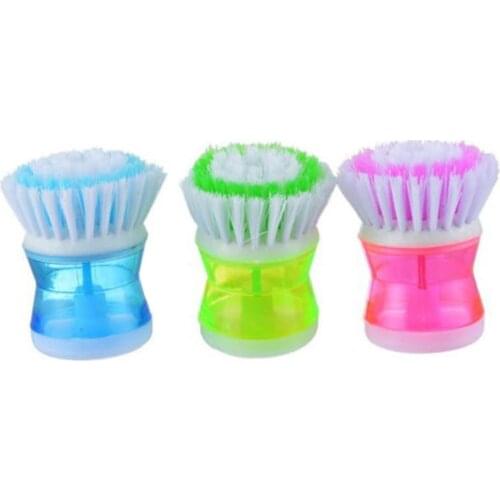 Kitchen goods Plastic brush for washing Kitchen household Washing Utensils Pot Dish Brush With Washing Up Liquid Soap Dispenser