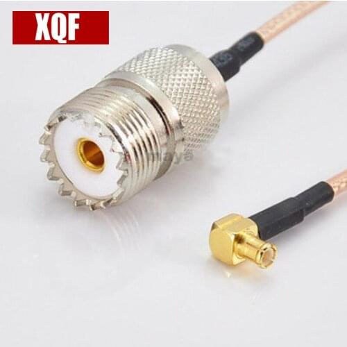 XQF RF coaxial cable UHF SO239 PL259 female to MCX male right angle connector RG316 20CM For Two Way Radio