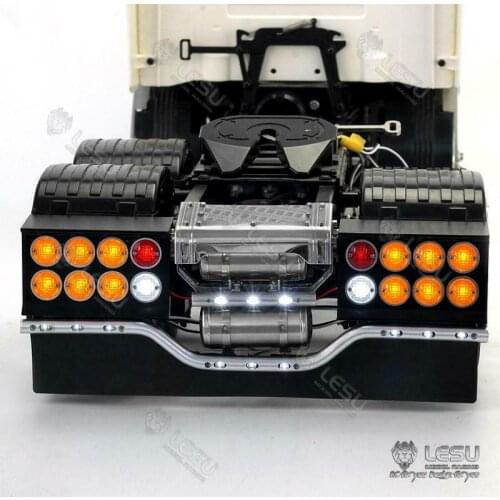 LESU Metal Rear Beam Taillight LED Air Tank for 1/14 TAMIYA RC Scania R620 R470 Tractor Truck DIY Model
