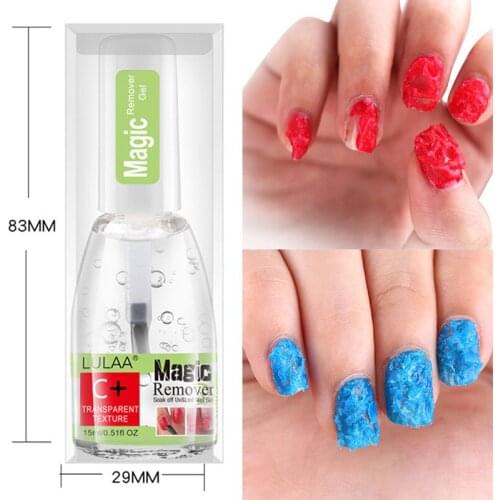 Magic Burst Crack Nail Polish Remover 15ml UV Gel Soak Off Remover Gel Manicure Fast Nail Cleaner