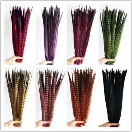 100Pcs Natural Pheasant tail Feathers For Crafts 40-45CM 16-18Inch Wedding Decorations Lady Amherst Pheasant Tail Feather Plumes