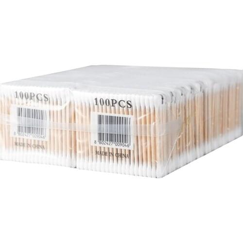 100pcs Disposable Double Head Cotton Swab Women Makeup Bamboo Cotton Buds Eyeshaow Blending Tool For Nose Ears Cleaning Tools