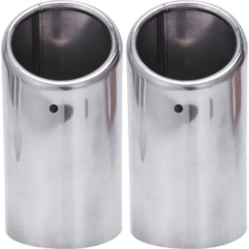 2x Exhaust Headers Exhaust Tips Muffler Pipe Inox for A4 B8 A4L Q5