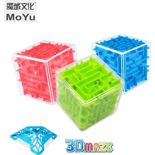 Moyu 3D Maze Magic Cube Transparent Six-sided Puzzle Speed Cube for Boys Girls Gifts Mini Brain Game Educational Toy