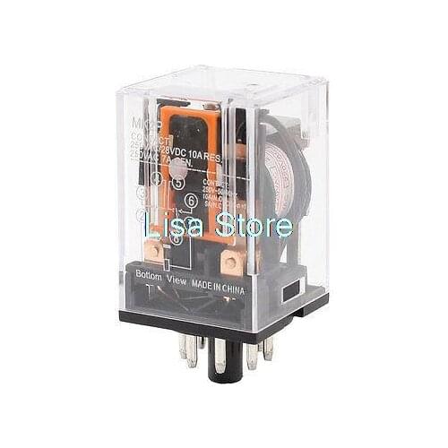 Motor Control 8 PinS DPDT DIN Rail Electromagnetic Relay AC 220V Coil