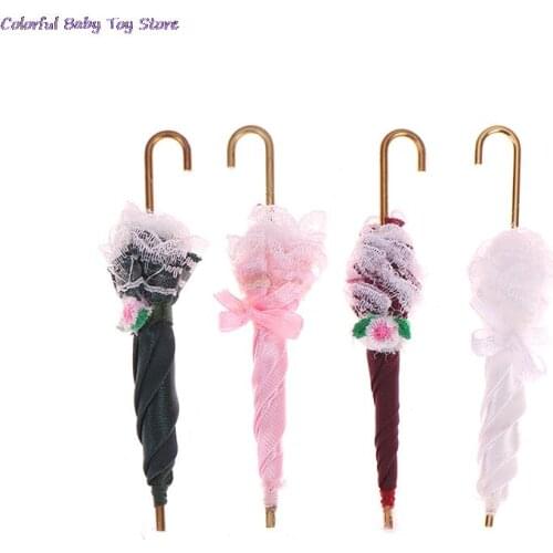 Doll House Accessories Mini Doll Miniature Royal Lady Lace Umbrella Decoration Doll House Accessories Pretty Fine Gifts New