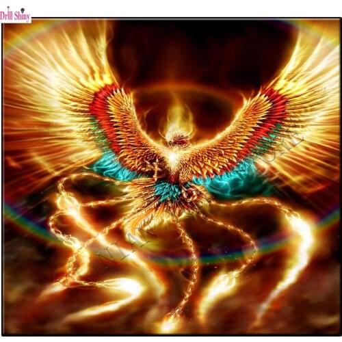 New fire phoenix animal 5D DIY Diamond Painting Crystal 3d Diamond Painting Cross Stitch Needlework Rhinestone Crafts Home Decor
