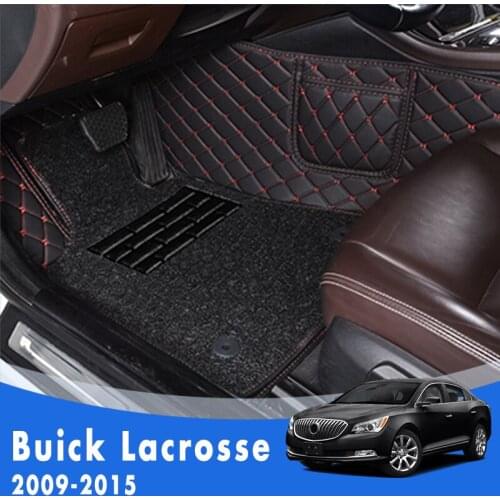 Custom Car Floor Mats For Buick Lacrosse 2015 2014 2013 2012 2011 2010 2009 Double Layer Wire Loop Car Accessories Styling Rugs