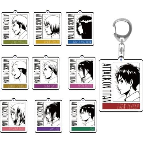 2021 Attack on Titan Keychain Japanese Anime Cartoon Figure Acrylic Pendant Keyring Fan Gifts