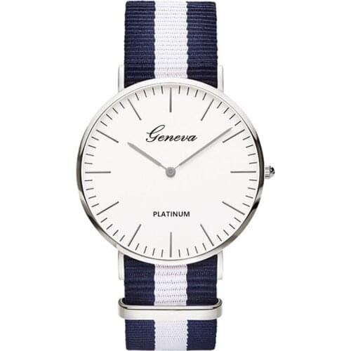 2019 Hot Selling Casual Nylon Men Women Clock Fashion Design Analog Quartz Watch Top Brand Geneva Luxury Stylish Man Woman Watch