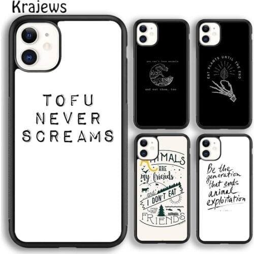 Krajews Vegan Quote Phrase Veganism Phone Case Cover For iPhone 5 6s 7 8 plus X XR XS 11 12 pro max Samsung Galaxy S8 S9 S10