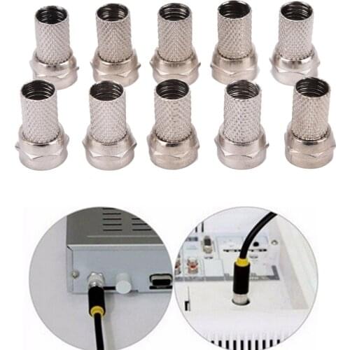 10PCS F Digital Cable Terminal Connector For Cable TV SCREW Plug SAT RG6 CT100 WF100 TX100 H109F PH100