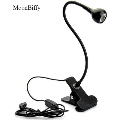1Pc Wholesale Dropshipping MOONBIFFY USB Rechargeble LED Night Light Clip-on Flexible Reading Light Bed Table Desk LED Book Lamp