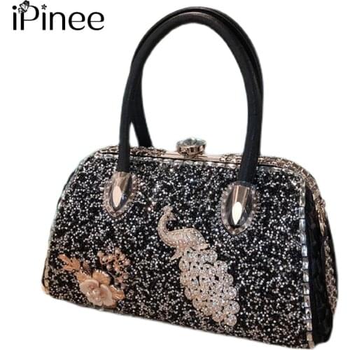 IPinee Luxury Rhinestone Designer Handbags Brand Fashion Diamond Top-handle crossbody Bags For Women Shoulder Bag