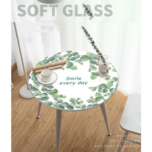 Kawaii Floral 1.5mm Thick Pvc Tablecloths Table Cover Round Tablecloth Pvc Table Cloths Kitchen Table Soft Glass Crystal Boards