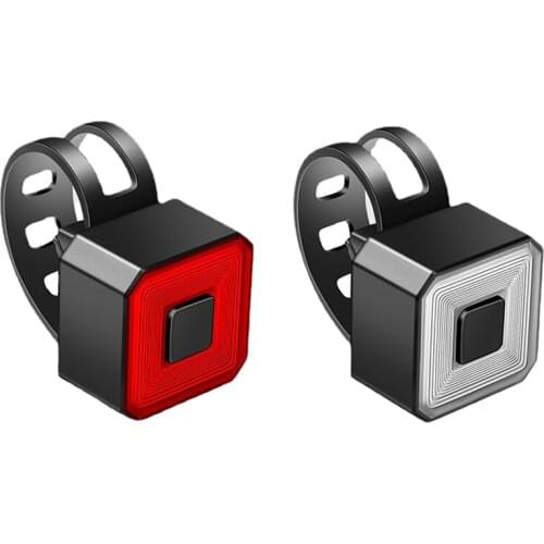 Ultra Bright Bike Smart Safety Warning Lights Set Rechargeable Bike Front Rear Light MTB Road Bike Headlight Taillight