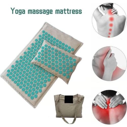 Acupressure Massager Mat Set Massage Cushion Massage Pillow Back Body Foot Cushion Relieve Stress Pain Yoga Spike Mat