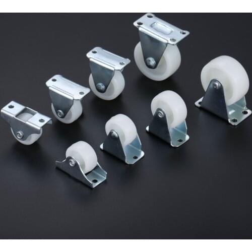 DRELD 8Pcs 1/1.25/1.5 inch Furniture Casters Flat Car Fixed Caster Mute Directional Wheel Metal Silica Material DIY Model Parts