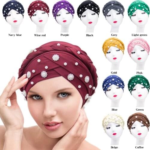 Fashion New Muslim Wrap Turban Hijab Luxury Stuff Hair Accessories Headbands For Women Bandana Designer Cute Diamond Headband