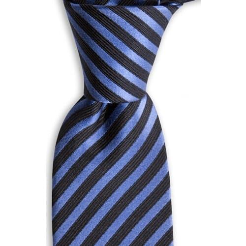 Mens Classic Striped Silk Necktie Made in Italy 7.5 Cm Width 145 Cm Length