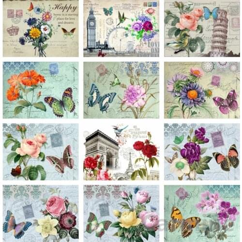 Stamps Gift DIY 5D Diamond Painting Cross Stitch Butterfly And Flower Embroidery Picture Full Round&Square Drill Home Decoration