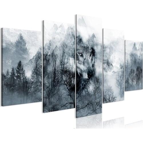 5 panel set Diamond painting Multi-pictures Combination mountain wolf full Square round cross stitch Mosaic,Diamond Embroidery