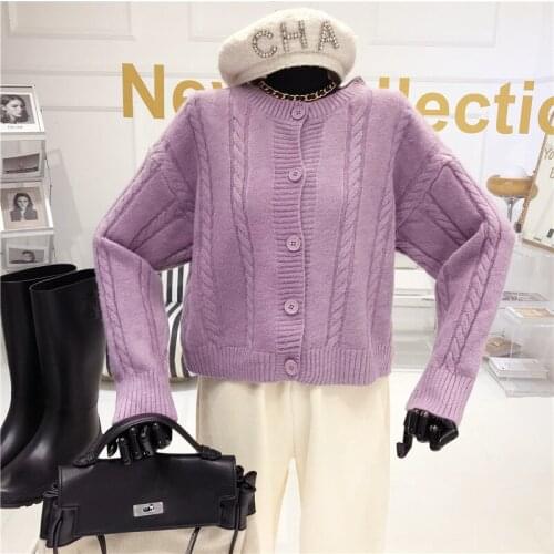 Niche Design Soft Twist Knit Sweater Cardigan Womens 2020 Autumn/winter New Loose Wild Round Neck Warm Gentle Knitted Jacket