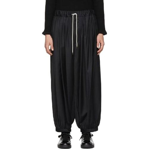 27-44 2019 New Mens clothing modern Hair Stylist fashion Pleated fold casual Wide Leg pants Knickers plus size singer costumes