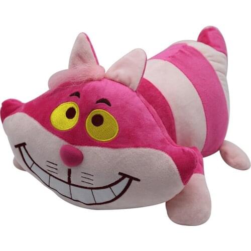 New Anime Cartoon Alice in Wonderland Cheshire Cat Plush Toy Cute Pink Kitten Soft Stuffed Doll Kids Gift 40cm
