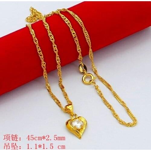 New Arrival Fashion 24K GP gold color Necklace Mens & Women Yellow Gold Golden Jewelry Necklace hot sell YHDN013