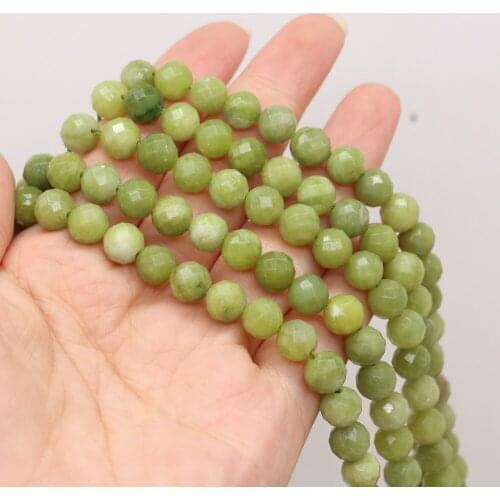 New Style Natural Stone Beads Round Section Mustard Stone Loose Bead 8 MM For Jewelry Making DIY Necklace Earrings Accessory