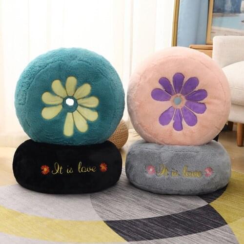 Daisy Plush Pillows for Sofa Office Chair Body Pillow Decorative Round Seat Plushie Cushions Home Living Room Tatami Decor 38cm