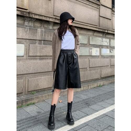 Женские кожаные шорты QDNIXILA China At AliExpress