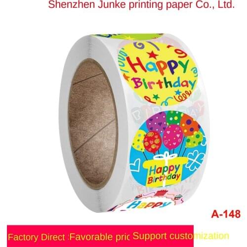 Roll round sticker happy label sticker 1 inch gift sticker