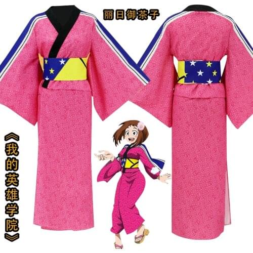 Anime My Hero Academia Boku No Hero Academia OCHACO URARAKA Kimono Robe Woman Skirt School Uniform Girls Dress Cosplay Costume