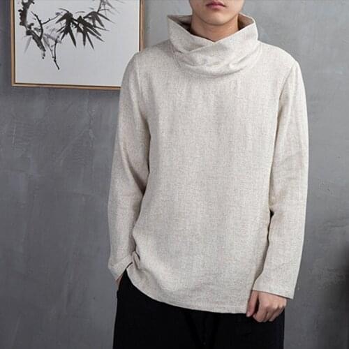 Traditional chinese clothing for men male Chinese mandarin collar shirt blouse wushu kung fu outfit China shirt tops KK2460