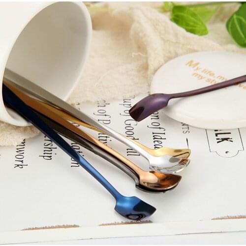 Creative Square Head Mixing Stir Spoon 304 Stainless Steel Sugar Scoop Sturdy Seasoning Spoons Measuring Seasoning Spoons Cafe