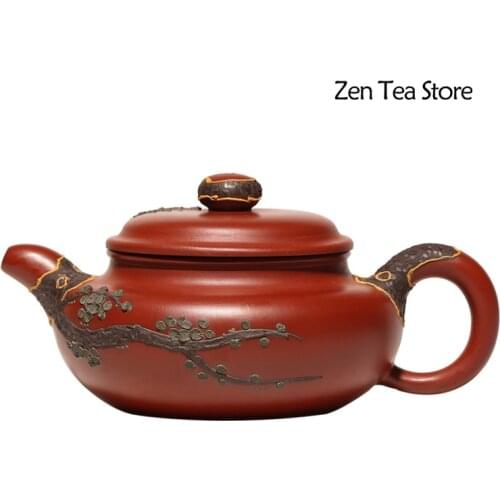 Yixing Raw Ore Purple Mud Tree Flower Tea Kettle Zisha Teapots Health Beauty Kettles TeaPot Purple Clay Tea Pots Filter Tea Set