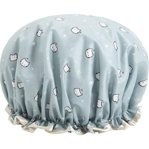 Hair Waterproof Shower Women Accessories Thick Hat Double Layer Supplies Cover Bathroom Cap