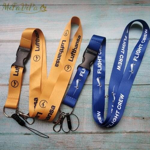 1 PC MiFaVipa Blue Lufthansa Neck Strap Chaveiro Key Chain Flight Crew Llavero Lanyard Keychain for ID Card Holder Keyring