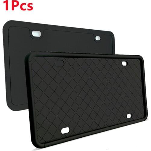 1Pcs Silicone License Plate Frames Weather-Proof Car License Plate Cover Car Rust-Proof Black License Plate Bracket Holder