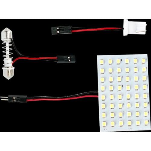 10pcs T10 W5W C5W C10W Festoon(31mm 36mm 39mm 42mm) 2 Adapters 48 LED auto Panel lamp reading Lights interior map Dome light 12V
