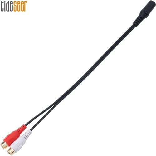 27cm 3.5mm Stereo Audio Female Jack to Double Lotus 2 RCA Female Sockte 3.5 to RCA Y Splitter Adapter Cable for Headphone 500pcs